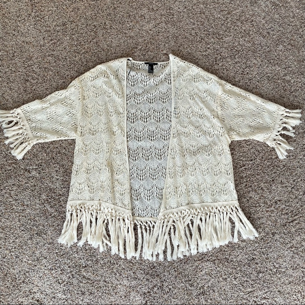 Forever 21 fringe and lace kimono
